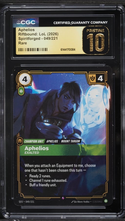 2026 Riftbound League Of Legends Spiritforged Aphelios #049 CGC 10 PRISTINE