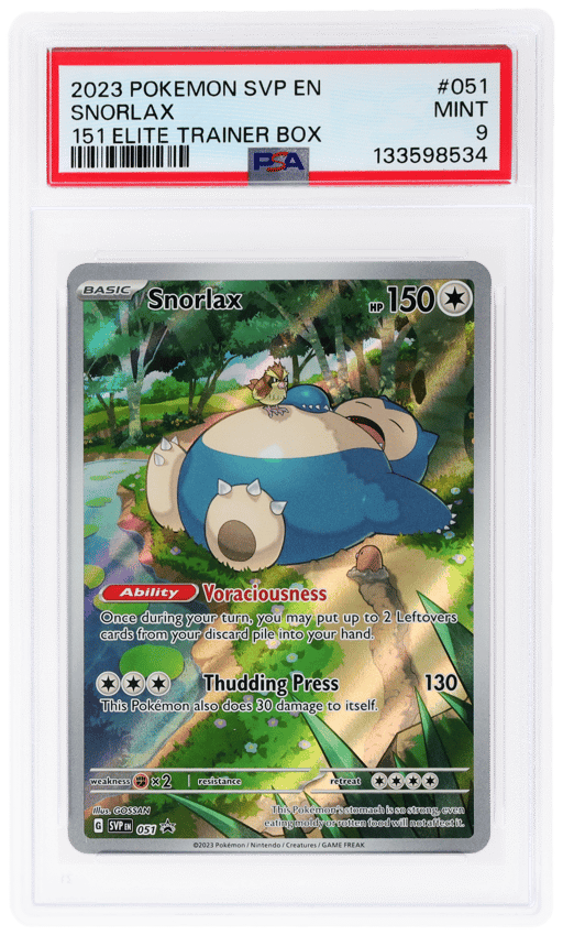 2023 Pokemon Black Star Promo 151 Elite Trainer Box Snorlax #051 PSA 9