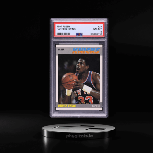 1987 Fleer Basketball Patrick Ewing #37 PSA 8 NM-MT