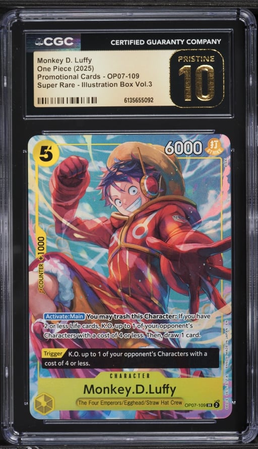 2025 One Piece Promo Illustration Box Vol.3 SR Monkey D. Luffy #OP07-109 CGC 10 PRISTINE