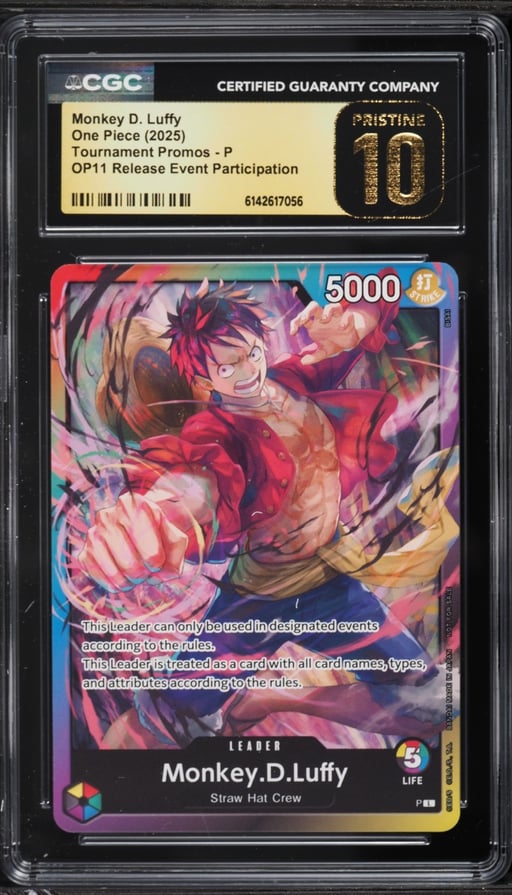 2025 One Piece Promo OP11 Release Event Participation Leader Monkey D. Luffy #P CGC 10 PRISTINE