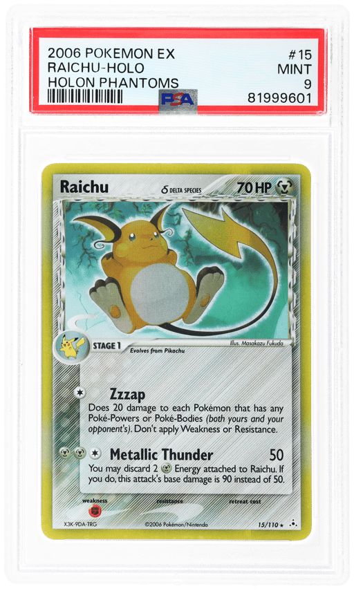 2006 Pokemon Ex Holon Phantoms Holo Raichu #15 PSA 9