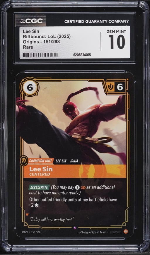 2025 Riftbound League Of Legends LoL Origins Lee Sin #151 CGC 10 GEM MINT