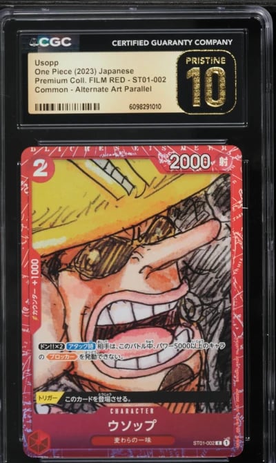 2023 One Piece Japanese Premium Film Red Alt Art Usopp #ST01-002 CGC 10 PRISTINE