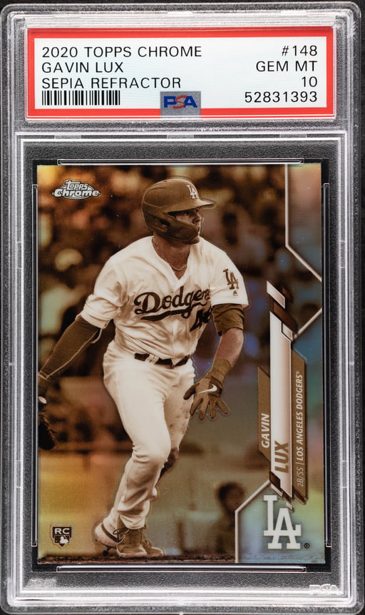2020 Topps Chrome Sepia Refractor Gavin Lux #148 PSA 10