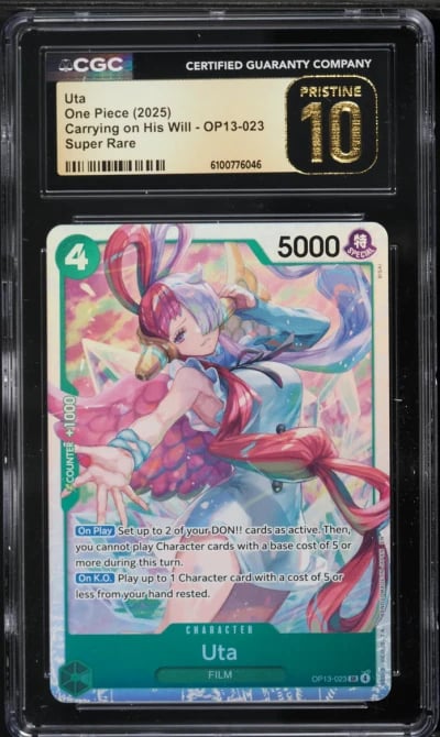 2025 One Piece Carrying On His Will SR Uta #OP13-023 CGC 10 PRISTINE