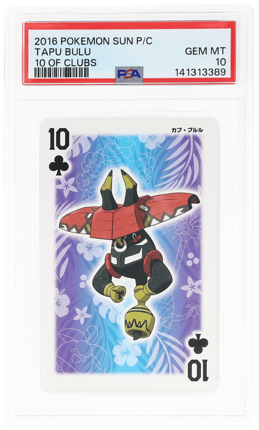 2016 Pokemon Sun Playing Cards 10 of Clubs Tapu Bulu PSA 10