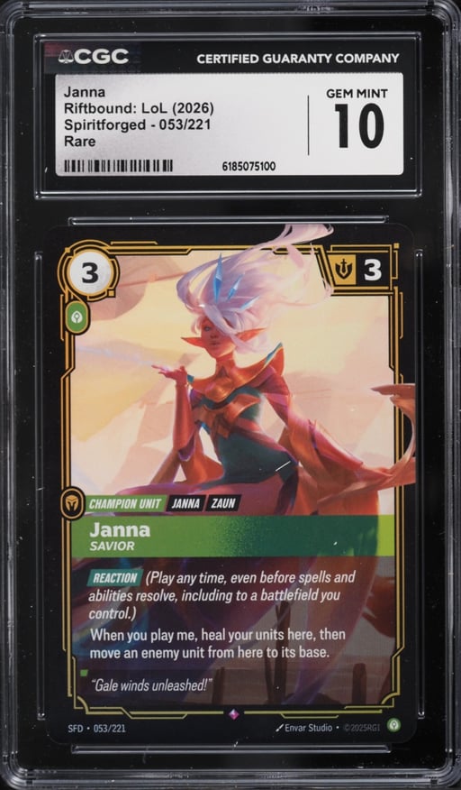 2026 Riftbound League Of Legends Spiritforged Janna #053 CGC 10 GEM MINT