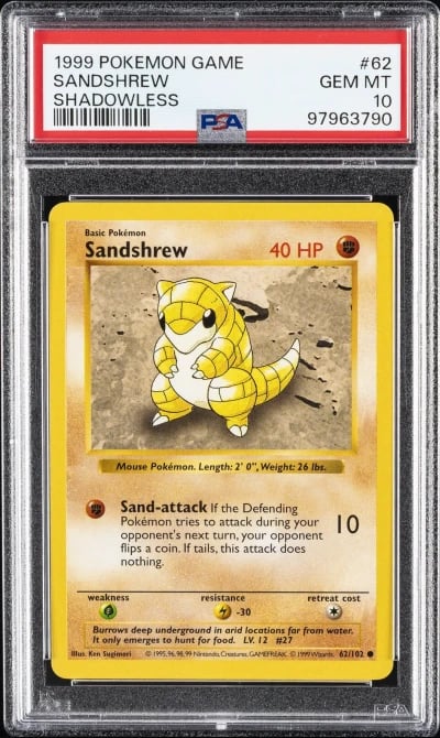 1999 POKEMON BASE SET SHADOWLESS