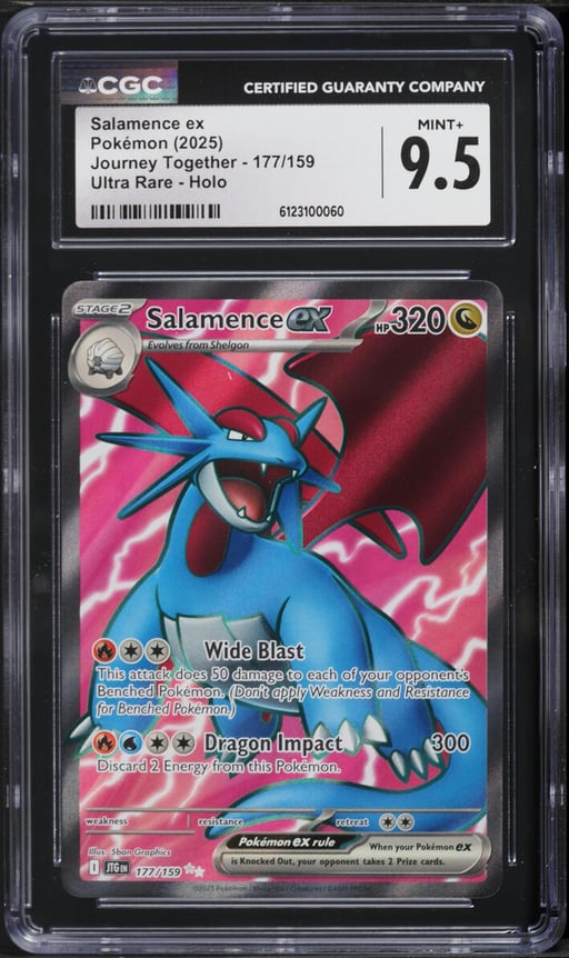 2025 Pokemon Scarlet & Violet Journey Together Full Art Salamence ex #177 CGC 9.5 MINT+