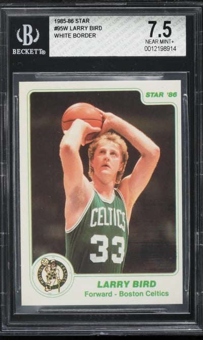 1985 Star Basketball Larry Bird WHITE BORDER #95 BGS 7.5 NRMT+