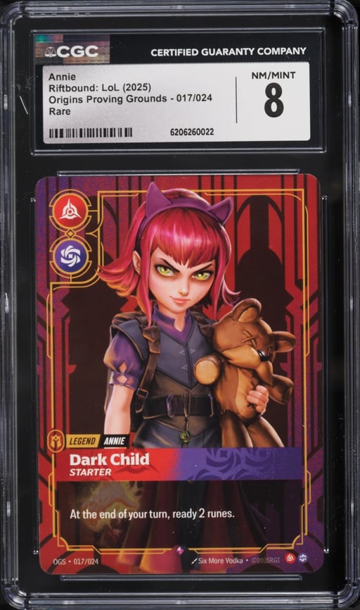 2025 Riftbound League Of Legends LoL Origins Proving Grounds Annie #17 CGC 8 NM-MT
