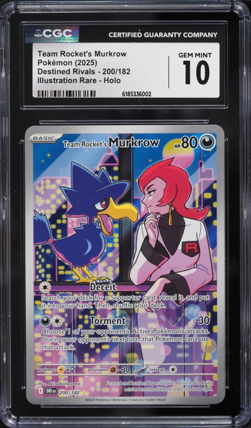 2025 Pokemon Scarlet & Violet Destined Rivals IR Team Rocket's Murkrow #200 CGC 10 GEM MINT