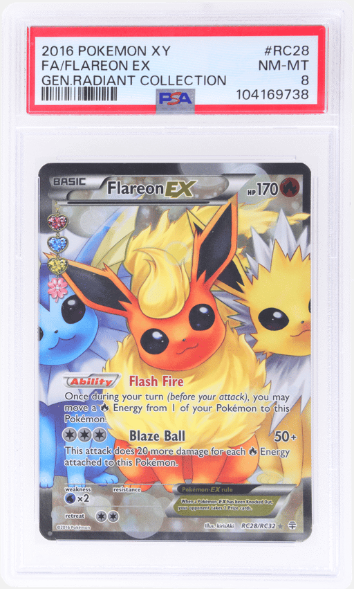 2016 Pokemon XY Generations Radiant Collection Flareon Ex #RC28 PSA 8