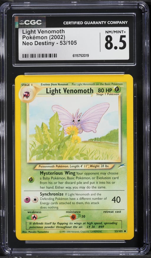2002 Pokemon Neo Destiny Light Venomoth #53 CGC 8.5 NM-MT+