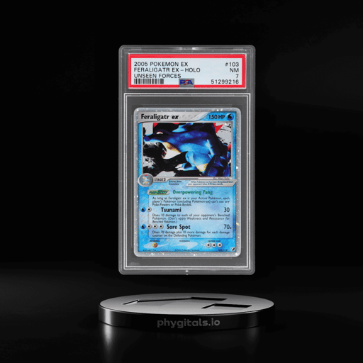 2005 Pokemon Ex Unseen Forces Holo Feraligatr Ex #103 PSA 7