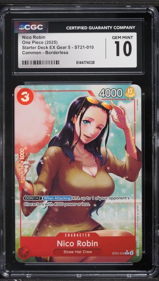 2025 One Piece Starter Deck EX Gear 5 Borderless Alt Art Nico Robin #ST21-010 CGC 10 GEM MINT