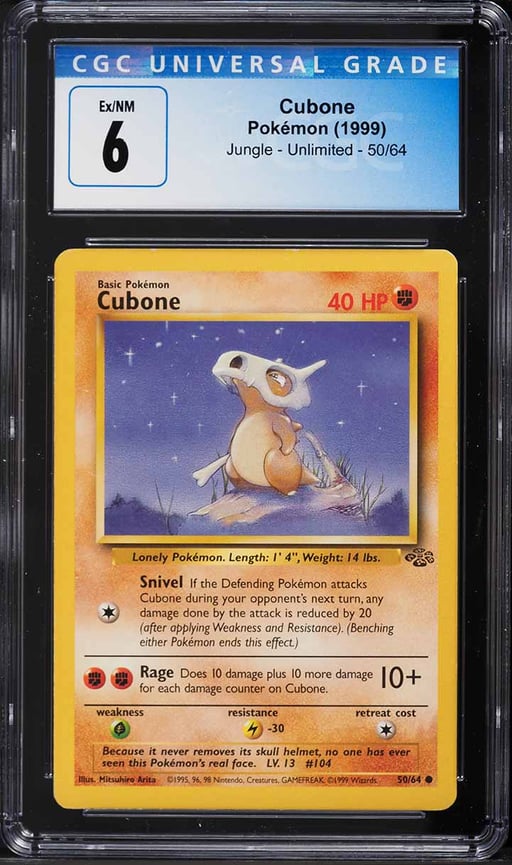 1999 Pokemon Jungle Cubone #50 CGC 6 EXMT