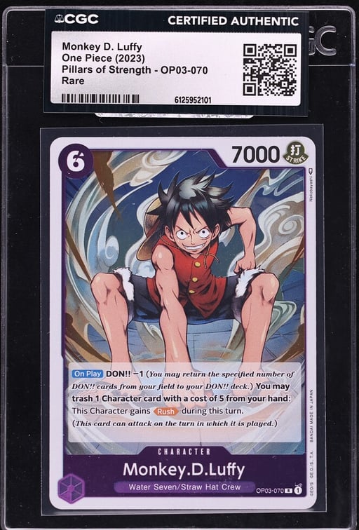 2023 One Piece Japanese Pillars Of Strength Monkey D. Luffy #OP03-070 CGC AUTH