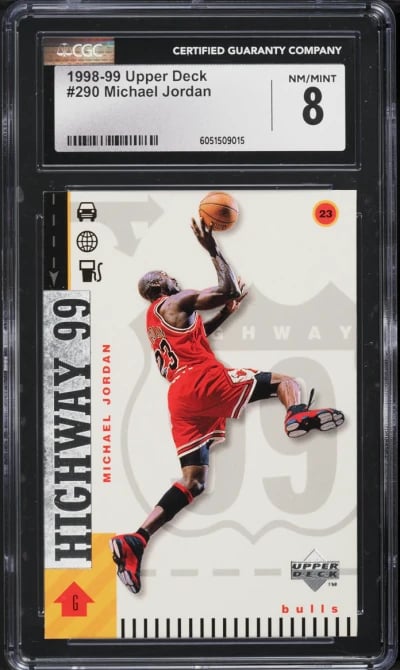 1998 Upper Deck Basketball Highway 99 Michael Jordan #290 CGC 8 NM-MT