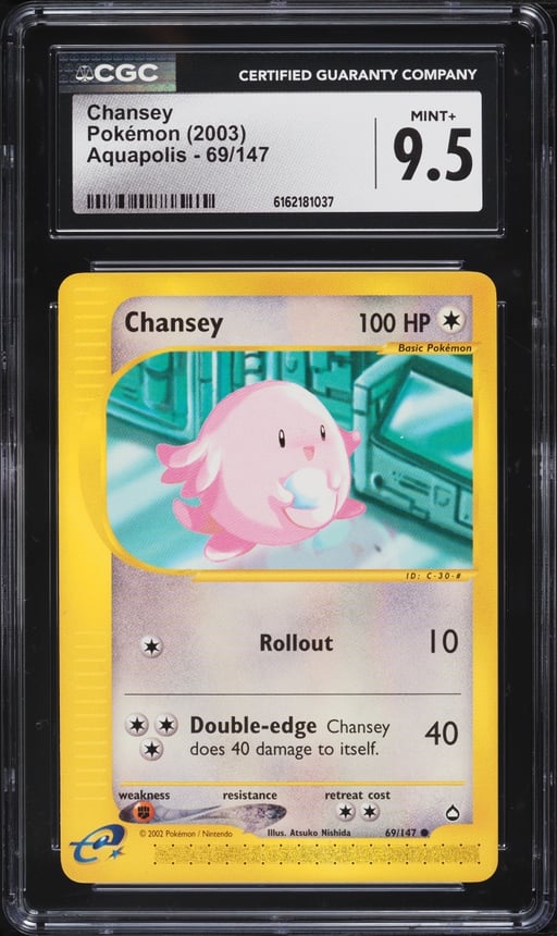 2003 Pokemon Aquapolis Chansey #69 CGC 9.5 MINT+