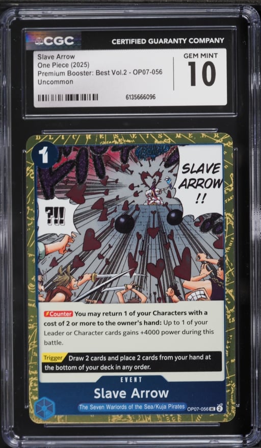 2025 One Piece Premium Booster: Best Vol.2 Slave Arrow #OP07-056 CGC 10 GEM MINT