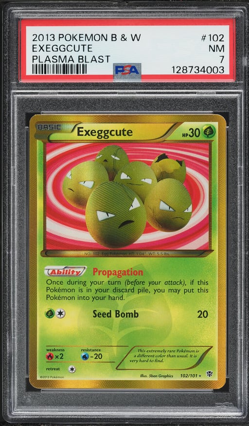 2013 Pokemon Black & White Plasma Blast Exeggcute #102 PSA 7 NRMT