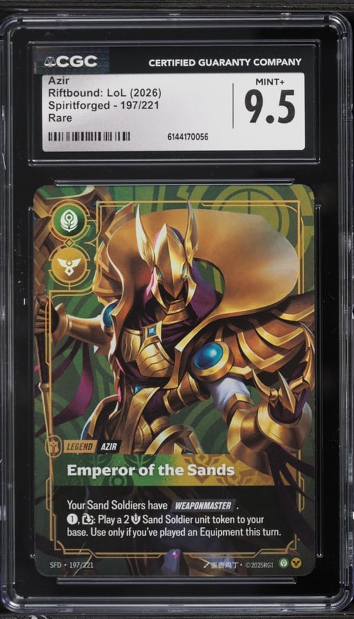 2026 Riftbound League Of Legends Spiritforged Azir #197 CGC 9.5 MINT+