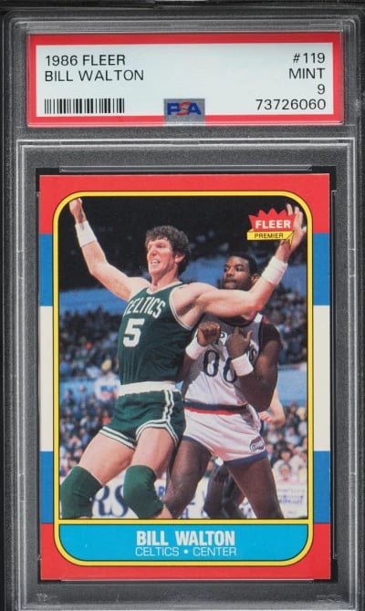 1986 Fleer Basketball Bill Walton #119 PSA 9 MINT