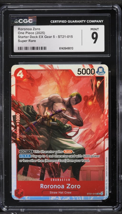 2025 One Piece Starter Deck EX Gear 5 SR Roronoa Zoro #ST21-015 CGC 9 MINT