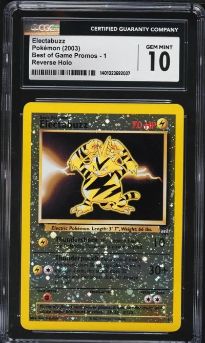 2003 Pokemon Best Of Game Promo Reverse Holo Electabuzz #1 CGC 10 GEM MINT