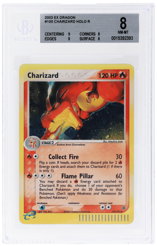 2003 Pokemon Ex Dragon Holo Charizard #100 BGS 8