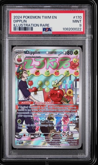 2024 POKEMON TWM EN-TWILIGHT MASQUERADE ILLUSTRATION RARE #170 DIPPLIN PSA 9