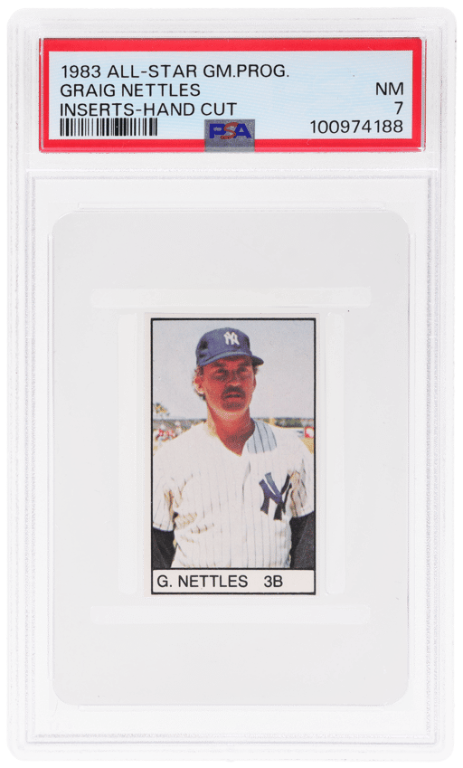 1983 All-Star Game Program Inserts Hand Cut Graig Nettles PSA 7