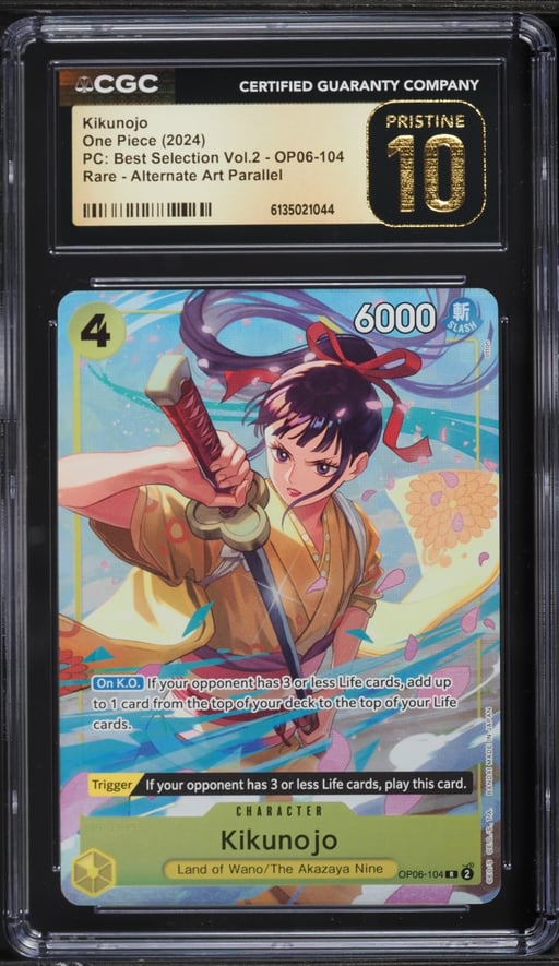2024 One Piece Premium Collection Best Selection Volume 2 Alt Art Kikunojo #OP06-104 CGC 10 PRISTINE