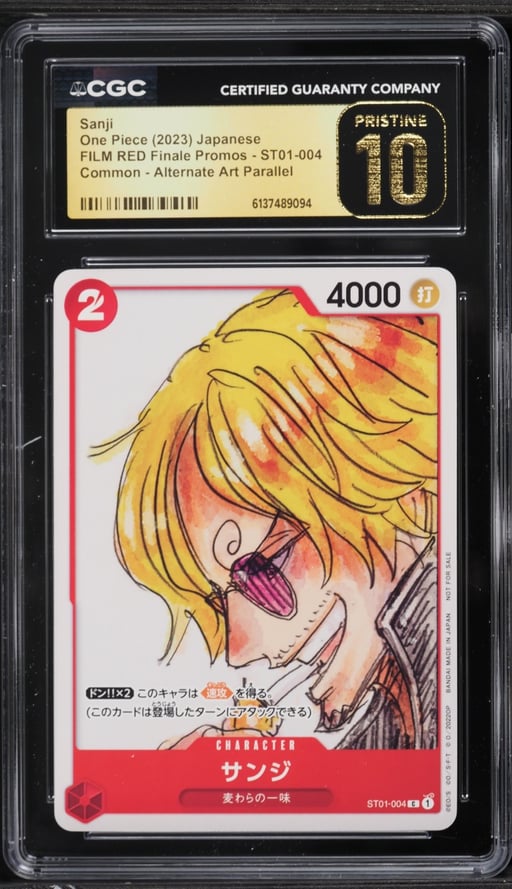 2023 One Piece Japanese Film Red Finale Promo Alt Art Sanji #ST01-004 CGC 10 PRISTINE
