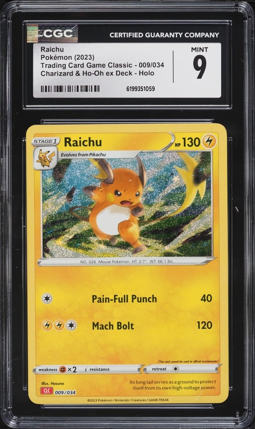 2023 Pokemon Japanese SV TCG Classic Charizard & Ho-Oh Ex Deck Holo Raichu #9 CGC 9 MINT