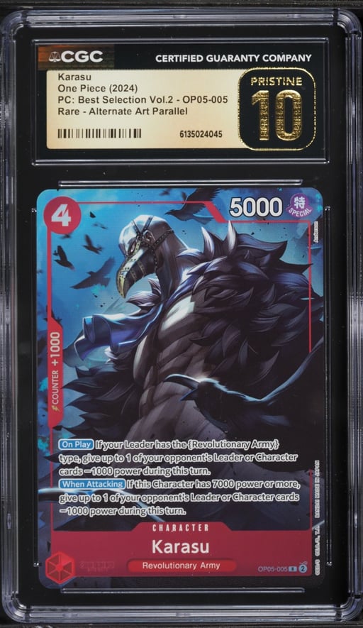 2024 One Piece Premium Collection Best Selection Vol. 2 Alt Art Karasu #OP05-005 CGC 10 PRISTINE