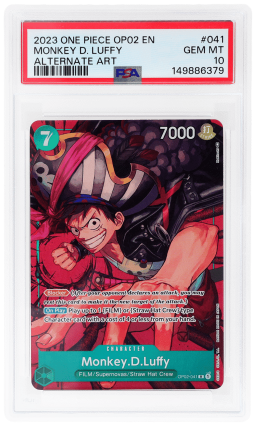 2023 One Piece Paramount War Alternate Art Monkey D. Luffy #OP02-041 PSA 10