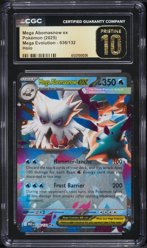 2025 Pokemon Mega Evolution Holo Mega Abomasnow ex #36 CGC 10 PRISTINE