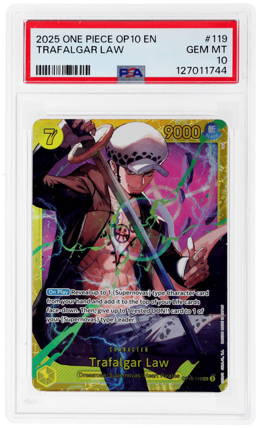2025 One Piece Card Game Royal Blood Trafalgar Law #OP10119 PSA 10