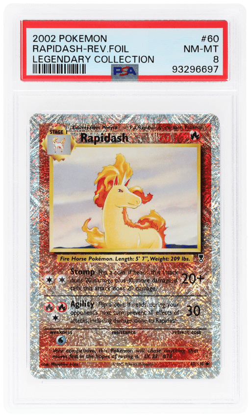 2002 Pokemon Legendary Collection Reverse Foil Rapidash #60 PSA 8
