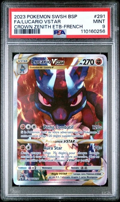 2023 POKEMON SWSH BLACK STAR PROMO #291 FULL ART/LUCARIO VSTAR PSA 9