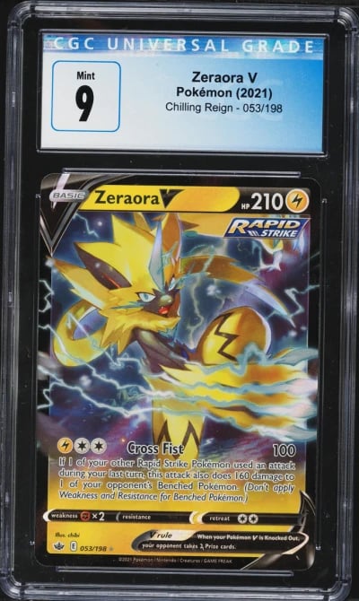 2021 Pokemon Sword & Shield Chilling Reign Zeraora V #53 CGC 9 MINT