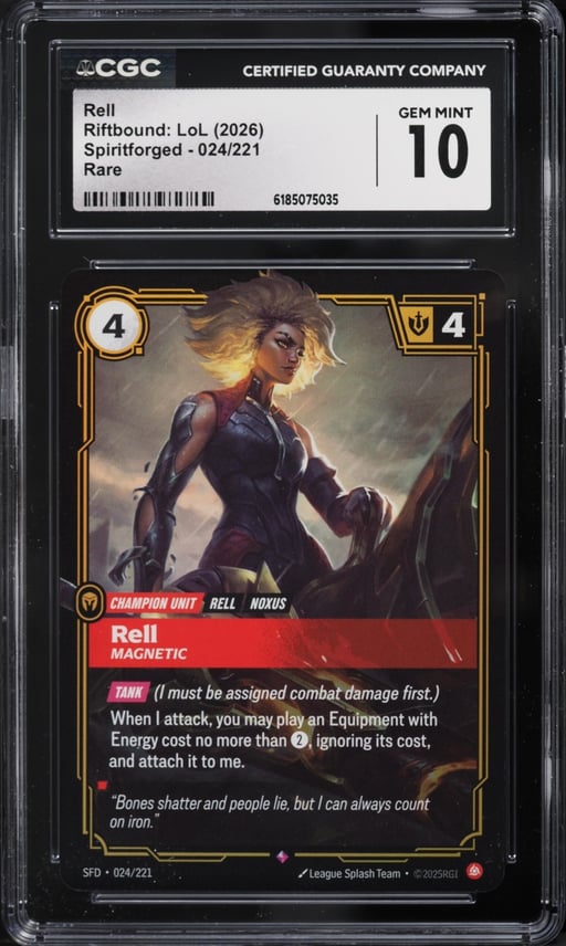 2026 Riftbound League Of Legends Spiritforged Rell #024 CGC 10 GEM MINT