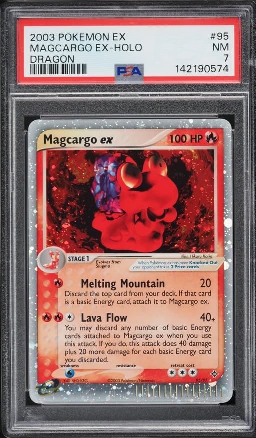 2003 Pokemon EX Dragon Holo Magcargo EX #95 PSA 7 NRMT