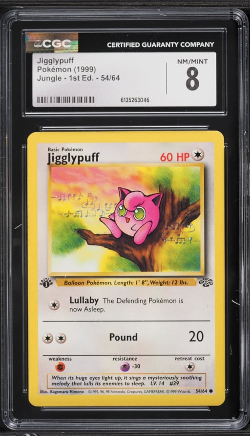 1999 Pokemon Jungle 1st Edition Jigglypuff #54 CGC 8 NM-MT