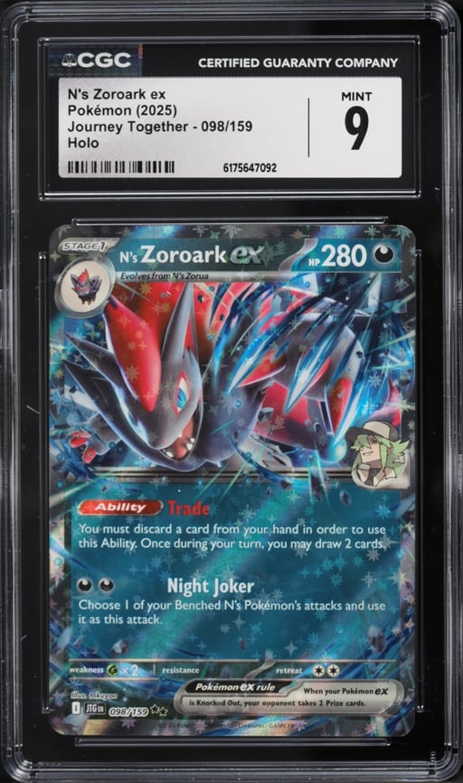 2025 Pokemon Scarlet & Violet Journey Together Holo N's Zoroark EX #98 CGC 9 MINT