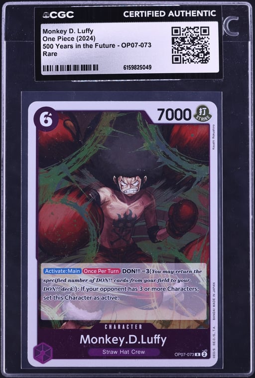2024 One Piece 500 Years In The Future Monkey D. Luffy #OP07-073 CGC AUTH