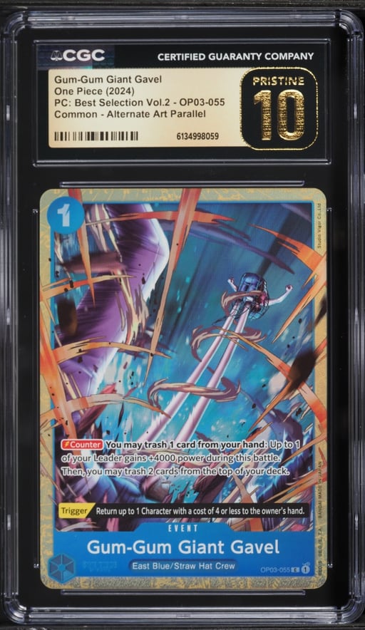 2024 One Piece Premium Collection Best Selection Volume 2 Gum-Gum Giant Gavel #OP03-055 CGC 10